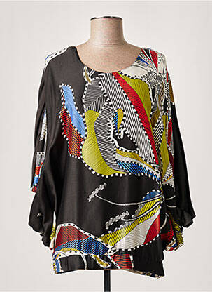 Blouse tissage popeline manches 3/4 noir MERI & ESCA femme