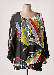 Blouse col rond manches 3/4 noir MERI & ESCA femme