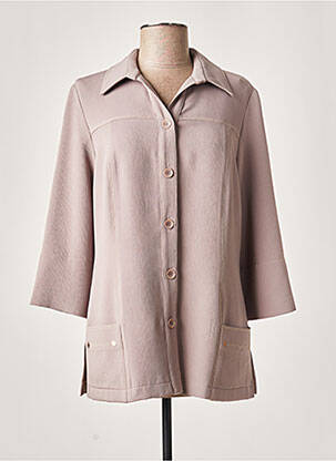 Veste casual col tailleur beige FRANCE RIVOIRE femme