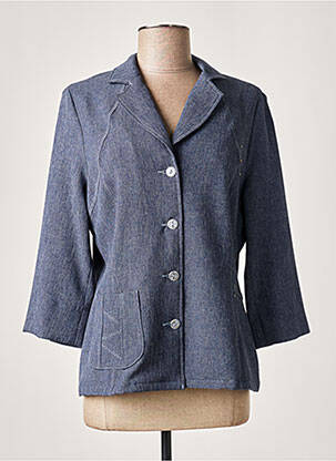 Veste casual col tailleur bleu FRANCE RIVOIRE femme
