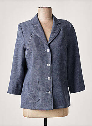 Veste casual col tailleur bleu GUY DUBOUIS femme