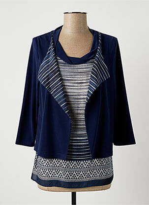 Top imprimé fantaisie manches 3/4 bleu MERI & ESCA femme