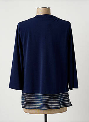 Top imprimé fantaisie manches 3/4 bleu FRANCE RIVOIRE femme