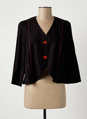 Veste casual fermeture boutonnée sur le devant noir FRANCE RIVOIRE femme