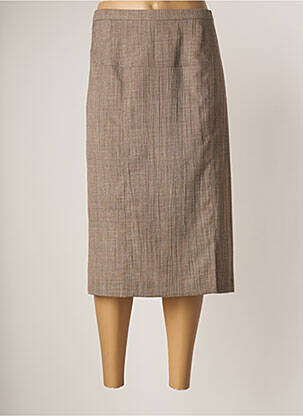 Jupe mi-longue taille normale marron GUY DUBOUIS femme