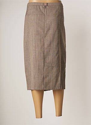 Jupe mi-longue taille normale marron GUY DUBOUIS femme