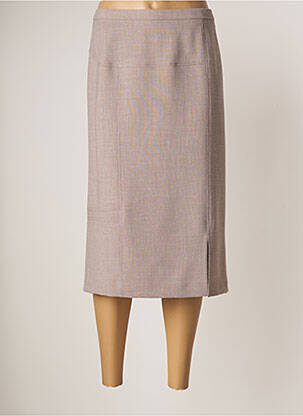 Jupe mi-longue taille normale beige GUY DUBOUIS femme