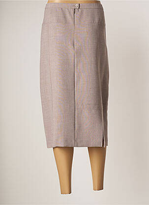 Jupe mi-longue taille normale beige GUY DUBOUIS femme