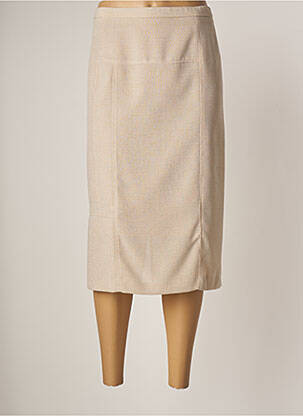 Jupe mi-longue taille normale beige GUY DUBOUIS femme