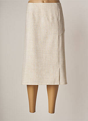Jupe mi-longue stretch beige GUY DUBOUIS femme