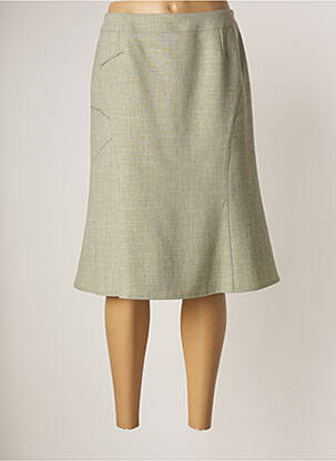 Jupe mi-longue stretch vert GUY DUBOUIS femme