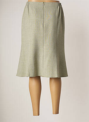 Jupe mi-longue stretch vert GUY DUBOUIS femme