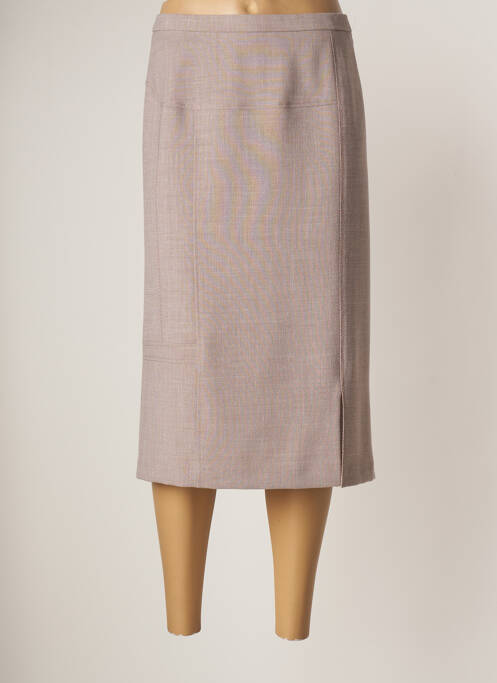 Jupe mi-longue stretch beige GUY DUBOUIS femme
