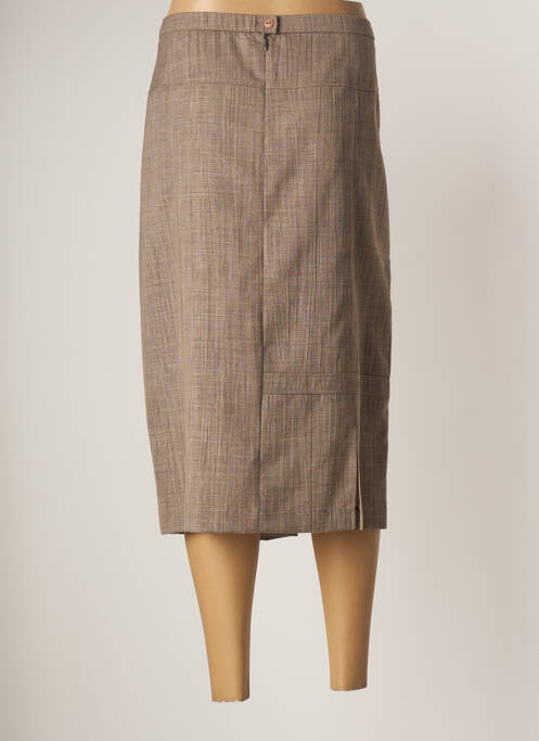 Jupe mi-longue marron GUY DUBOUIS pour femme