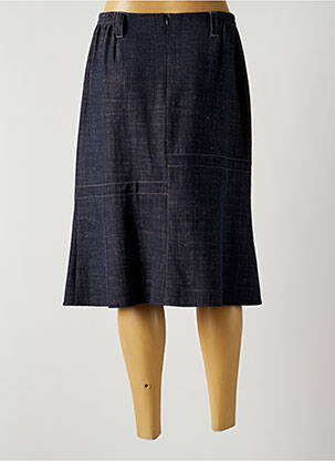 Jupe mi-longue stretch bleu GUY DUBOUIS femme