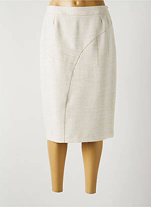 Jupe mi-longue stretch beige GUY DUBOUIS femme