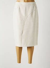 Jupe mi-longue taille à pinces beige GUY DUBOUIS femme