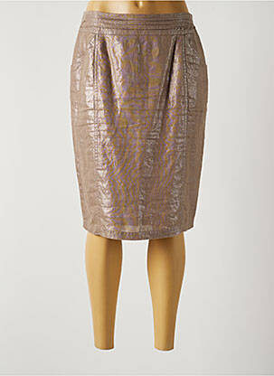 Jupe mi-longue taille haute beige MERI & ESCA femme