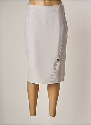 Jupe mi-longue stretch gris FRANCE RIVOIRE femme