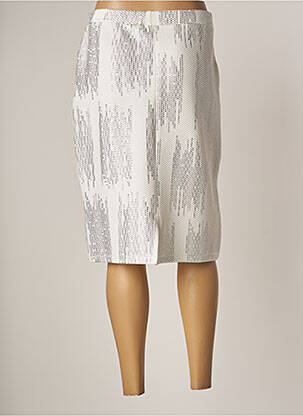 Jupe mi-longue coupe droite blanc GUY DUBOUIS femme