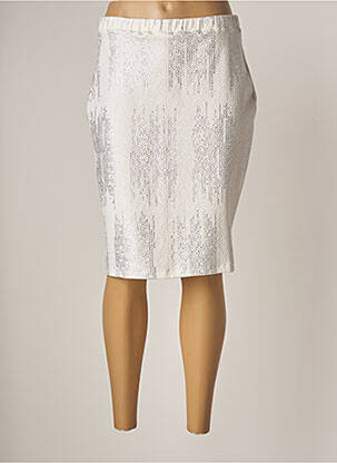 Jupe mi-longue stretch blanc FRANCE RIVOIRE femme