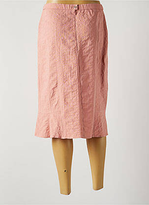 Jupe mi-longue coupe droite rose GUY DUBOUIS femme