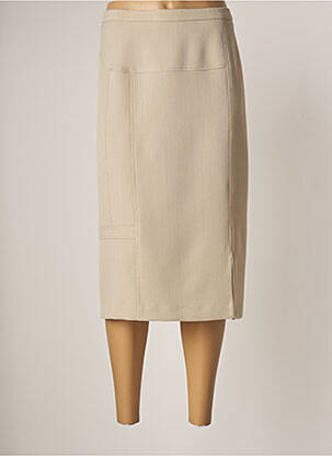 Jupe mi-longue taille normale beige GUY DUBOUIS femme