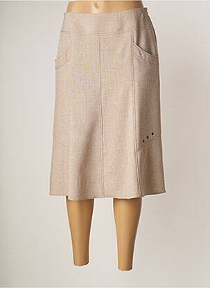 Jupe mi-longue stretch beige IMPULSION femme