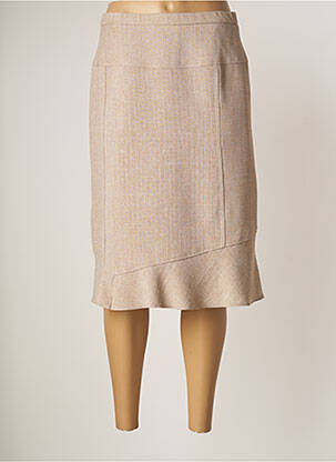 Jupe mi-longue stretch beige GUY DUBOUIS femme