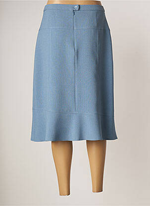Jupe mi-longue stretch bleu GUY DUBOUIS femme