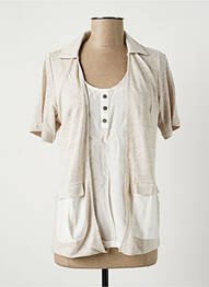 Top tissage jersey manches courtes beige MERI & ESCA femme