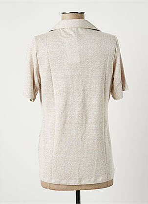 Top tissage jersey manches courtes beige MERI & ESCA femme