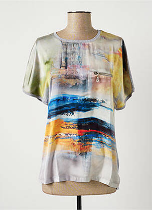 Top tissage jersey manches courtes gris MERI & ESCA femme