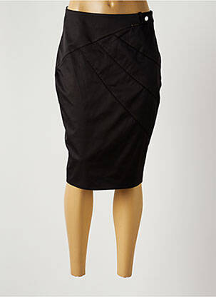 Jupe mi-longue stretch noir LUNA femme