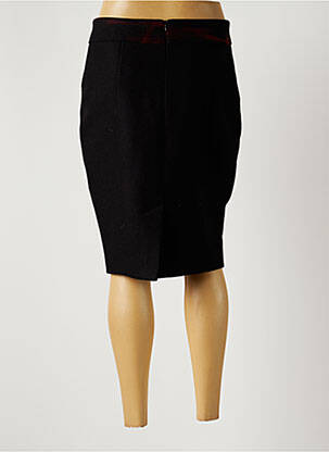 Jupe mi-longue coupe droite noir LUNA femme