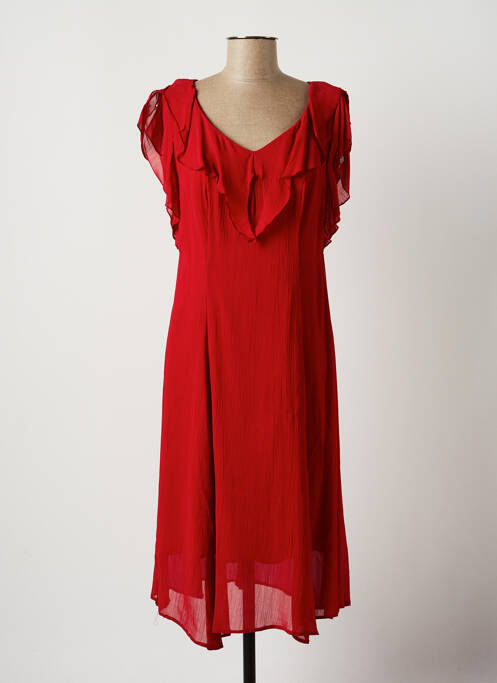 Robe mi-longue rouge LUNA pour femme