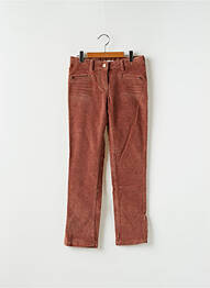 Pantalon droit fermeture zippée sous rabat boutonné taille ajustable marron SCOTCH SHRUNK fille