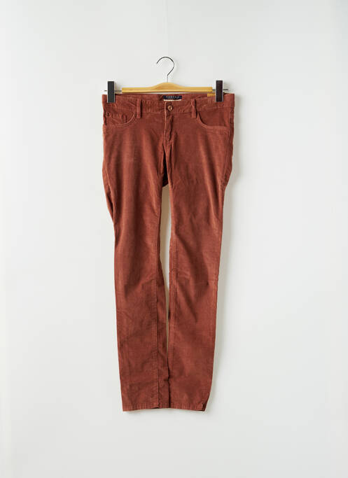 Pantalon slim tissage velours taille ajustable marron SCOTCH SHRUNK fille