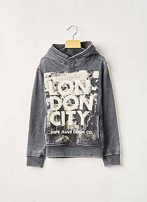 Sweat-shirt à capuche gris PEPE JEANS pour garçon