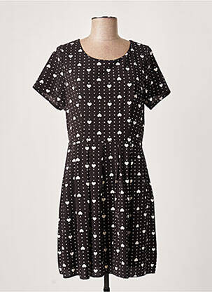 Robe courte fermeture zippée au dos manches courtes noir MOLLY BRACKEN femme