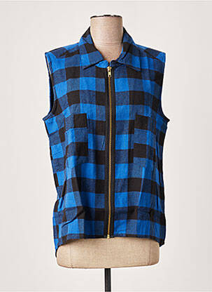 Veste casual col chemisier bleu LEON & HARPER femme