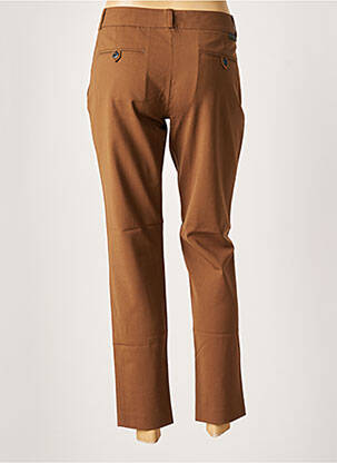 Pantalon 7/8 fermeture zippée sous rabat avec crochet taille normale marron LEON & HARPER femme