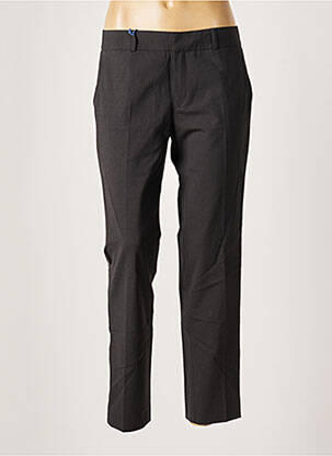 Pantalon 7/8 fermeture zippée sous rabat avec crochet taille normale gris LEON & HARPER femme