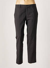 Pantalon 7/8 fermeture zippée sous rabat avec crochet taille normale gris LEON & HARPER femme