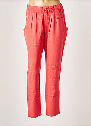 Pantalon droit taille élastique taille normale orange LEON & HARPER femme