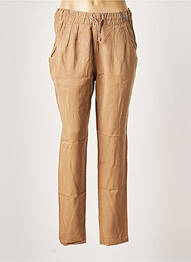 Pantalon droit taille élastique taille normale marron LEON & HARPER femme