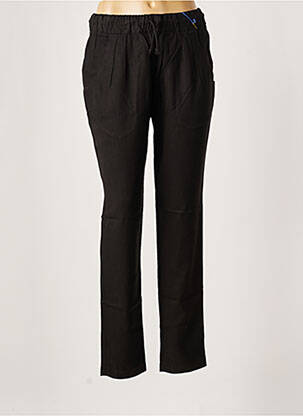 Pantalon droit taille élastique taille normale noir LEON & HARPER femme