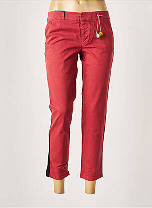 Pantalon 7/8 stretch taille basse rouge LEON & HARPER femme