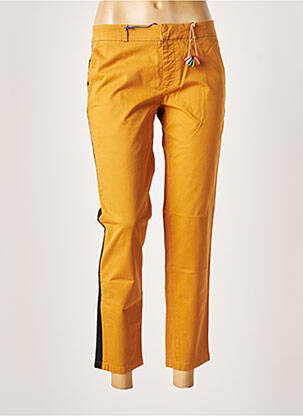 Pantalon 7/8 stretch taille basse jaune LEON & HARPER femme