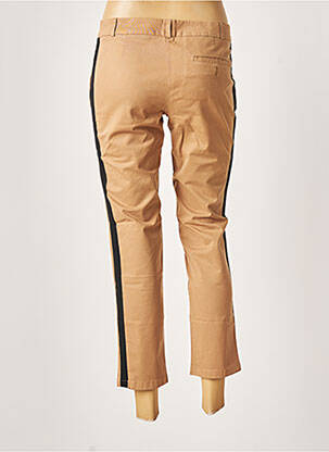 Pantalon 7/8 fermeture zippée sous rabat avec crochet taille normale beige LEON & HARPER femme